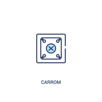 carrom concept 2 colored icon. simple line element illustration. outline blue carrom symbol. can be used for web and mobile ui/ux.