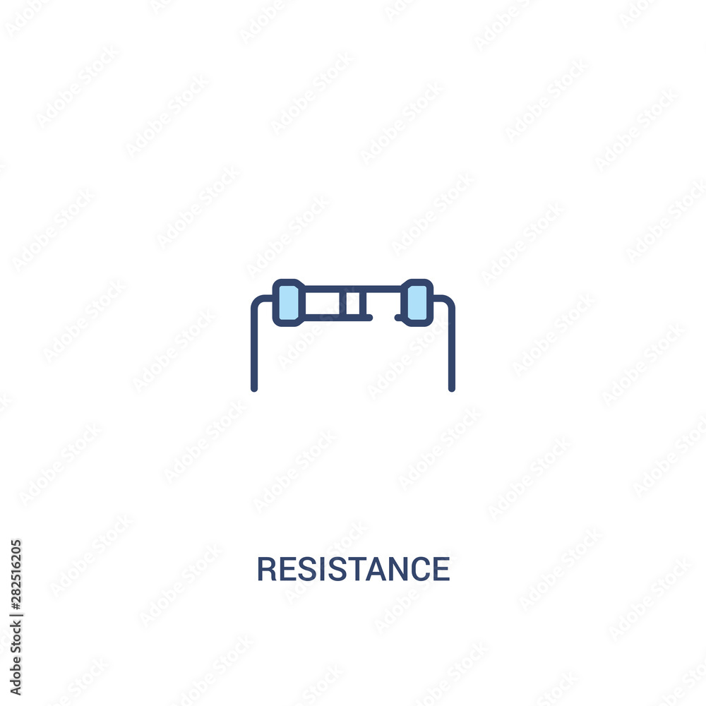 Aufkleber resistance concept 2 colored icon. simple line element illustration. outline blue resistance symbol.