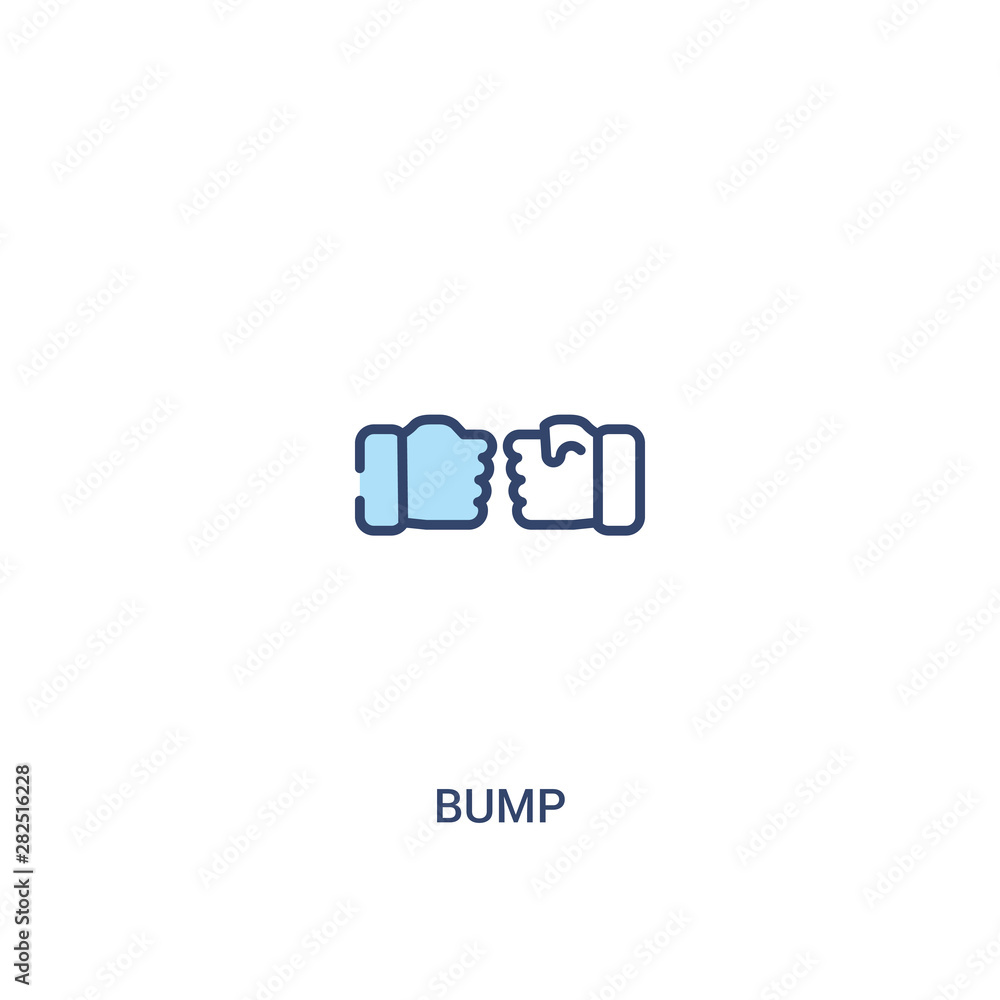 Poster bump concept 2 colored icon. simple line element illustration. outline blue bump symbol. can be used