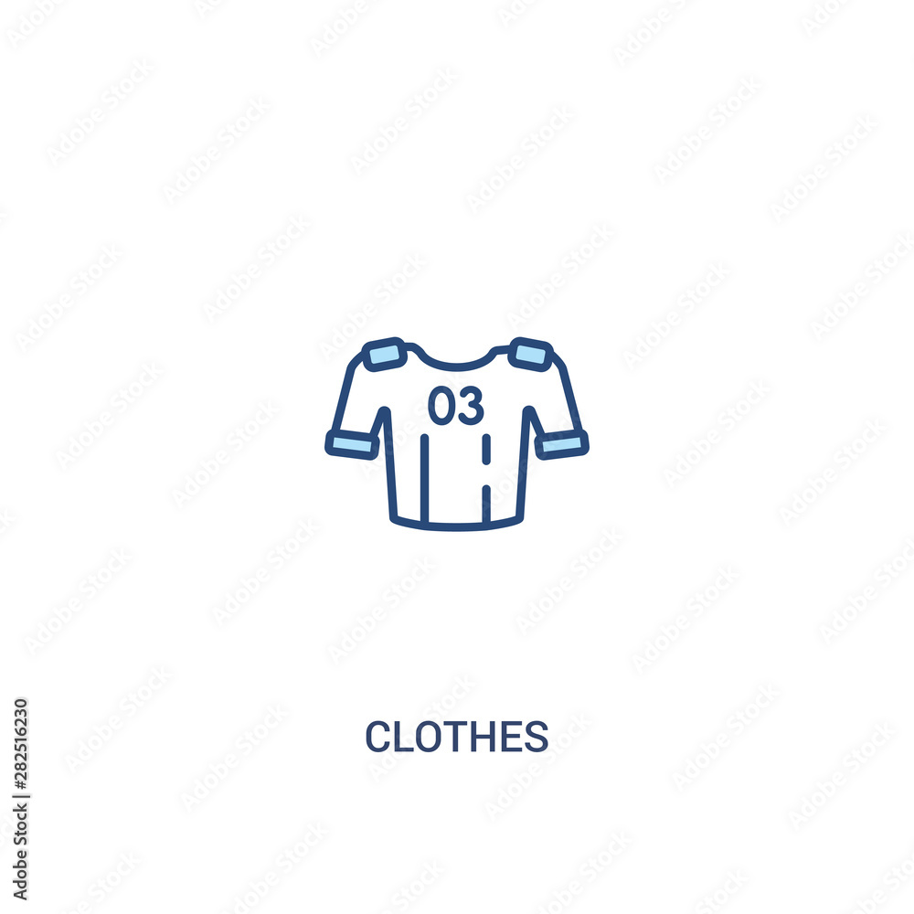 Poster clothes concept 2 colored icon. simple line element illustration. outline blue clothes symbol. can b