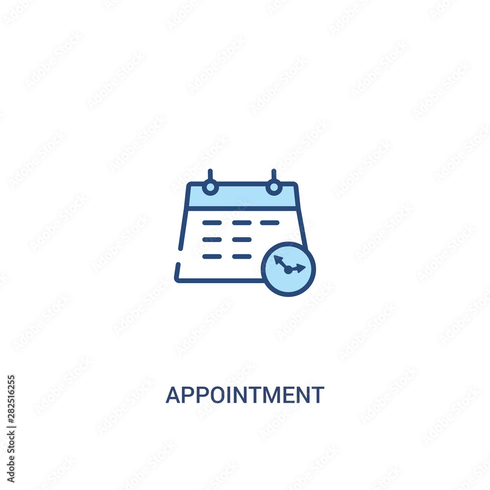 Poster appointment concept 2 colored icon. simple line element illustration. outline blue appointment symbo