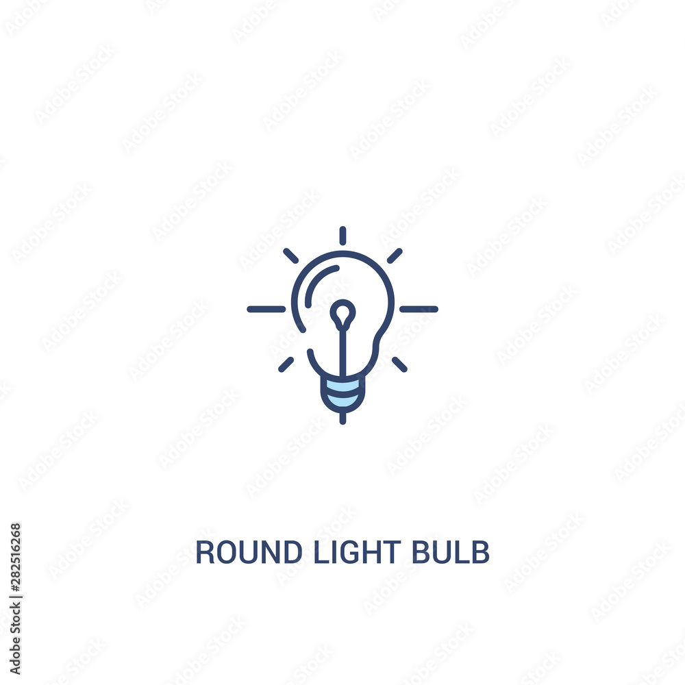 Aufkleber round light bulb concept 2 colored icon. simple line element illustration. outline blue round light 