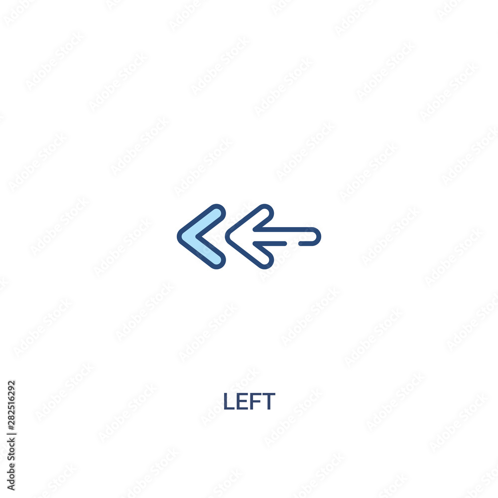 Poster left concept 2 colored icon. simple line element illustration. outline blue left symbol. can be used