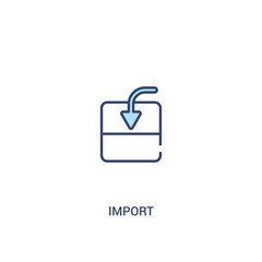 import concept 2 colored icon. simple line element illustration. outline blue import symbol. can be used for web and mobile ui/ux.