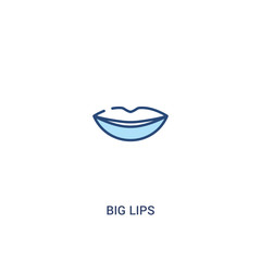 big lips concept 2 colored icon. simple line element illustration. outline blue big lips symbol. can be used for web and mobile ui/ux.