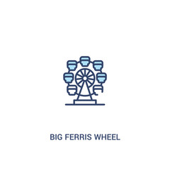 big ferris wheel concept 2 colored icon. simple line element illustration. outline blue big ferris wheel symbol. can be used for web and mobile ui/ux.