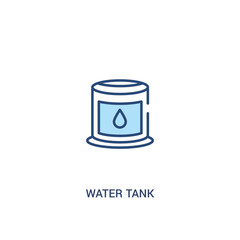 water tank concept 2 colored icon. simple line element illustration. outline blue water tank symbol. can be used for web and mobile ui/ux.