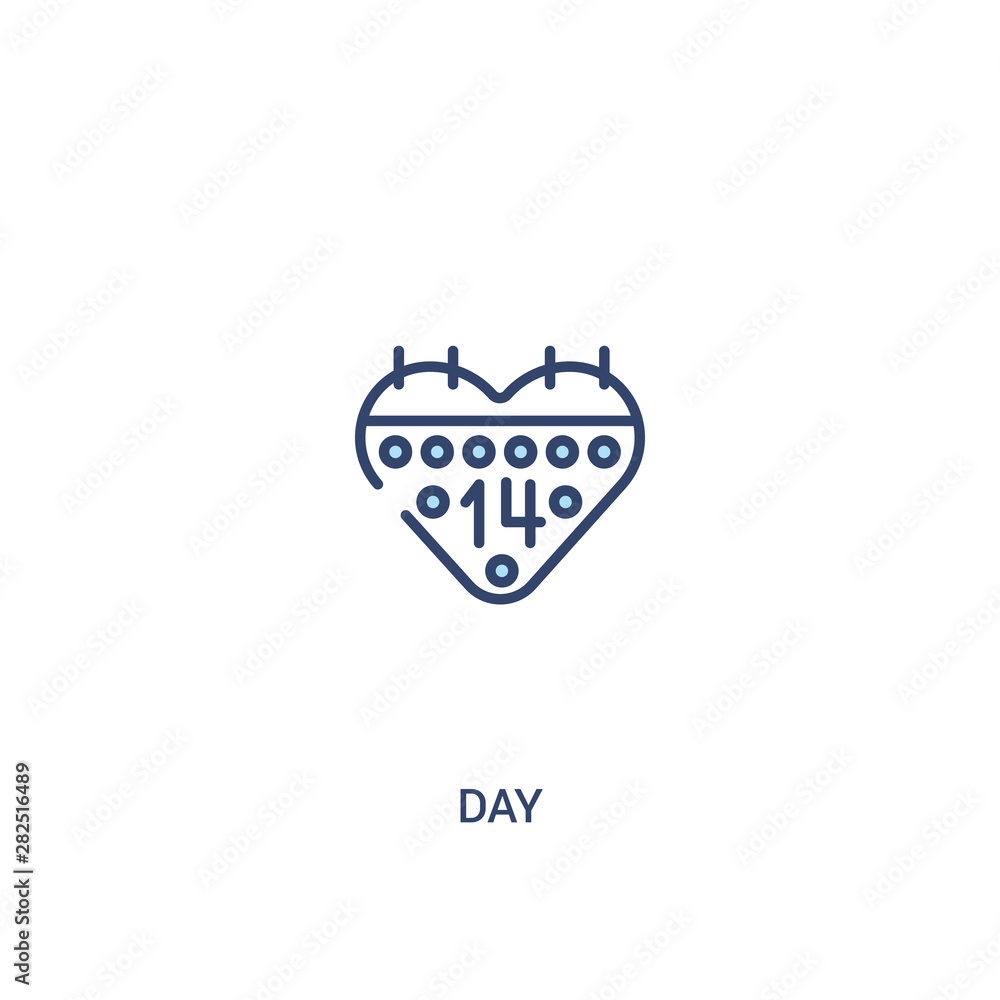 Poster day concept 2 colored icon. simple line element illustration. outline blue day symbol. can be used f