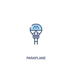 paraplane concept 2 colored icon. simple line element illustration. outline blue paraplane symbol. can be used for web and mobile ui/ux.