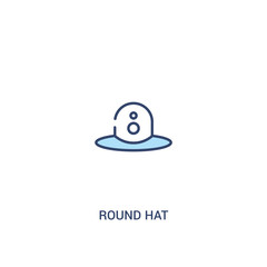 round hat concept 2 colored icon. simple line element illustration. outline blue round hat symbol. can be used for web and mobile ui/ux.
