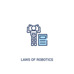 laws of robotics concept 2 colored icon. simple line element illustration. outline blue laws of robotics symbol. can be used for web and mobile ui/ux.