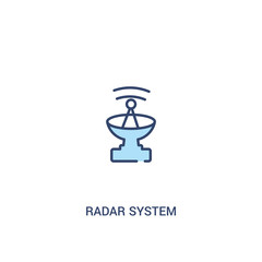 radar system concept 2 colored icon. simple line element illustration. outline blue radar system symbol. can be used for web and mobile ui/ux.