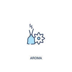 aroma concept 2 colored icon. simple line element illustration. outline blue aroma symbol. can be used for web and mobile ui/ux.