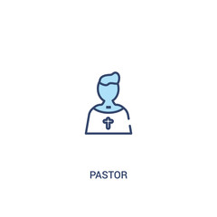 pastor concept 2 colored icon. simple line element illustration. outline blue pastor symbol. can be used for web and mobile ui/ux.