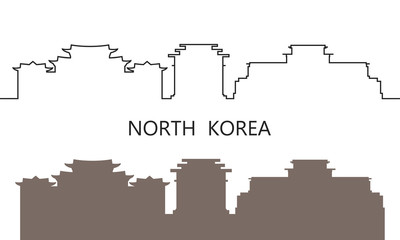 North Korea logo. Isolated North Korean Architecture on white background