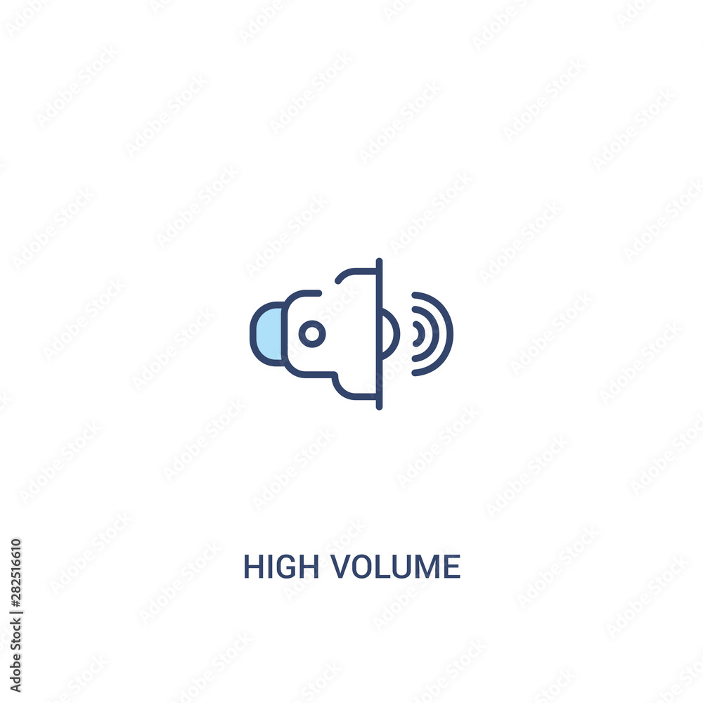 Poster high volume concept 2 colored icon. simple line element illustration. outline blue high volume symbo