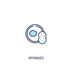 sponges concept 2 colored icon. simple line element illustration. outline blue sponges symbol. can be used for web and mobile ui/ux.