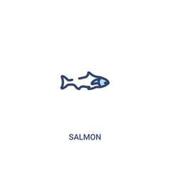 salmon concept 2 colored icon. simple line element illustration. outline blue salmon symbol. can be used for web and mobile ui/ux.