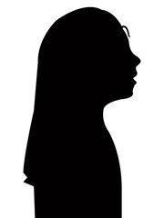 a girl head silhouette vector