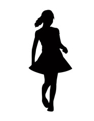 a girl dancing silhouette vector