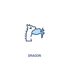 dragon concept 2 colored icon. simple line element illustration. outline blue dragon symbol. can be used for web and mobile ui/ux.