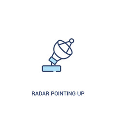 radar pointing up concept 2 colored icon. simple line element illustration. outline blue radar pointing up symbol. can be used for web and mobile ui/ux.