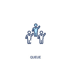 queue concept 2 colored icon. simple line element illustration. outline blue queue symbol. can be used for web and mobile ui/ux.