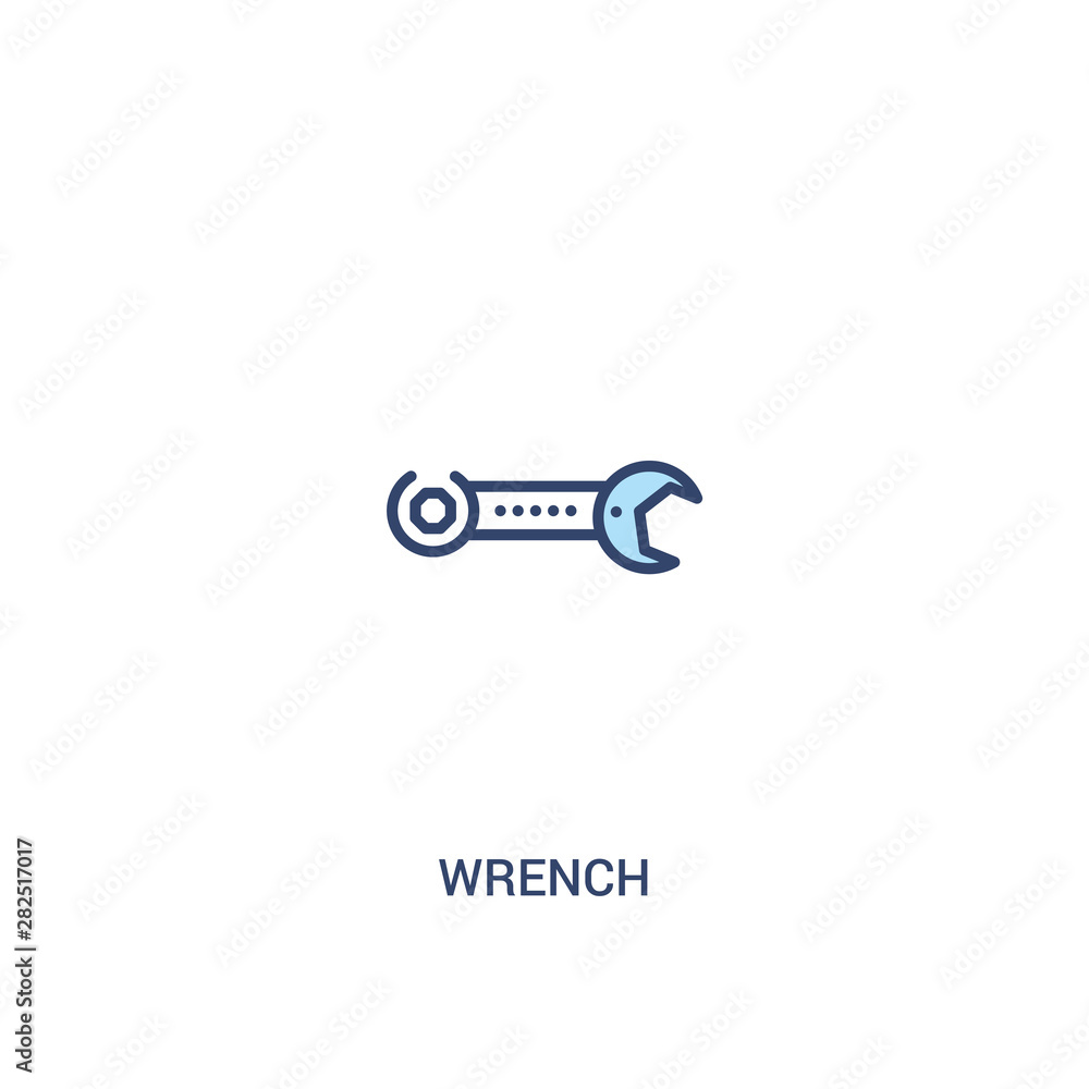 Aufkleber wrench concept 2 colored icon. simple line element illustration. outline blue wrench symbol. can be 