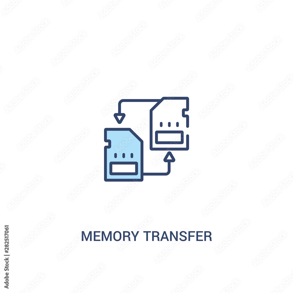 Poster memory transfer concept 2 colored icon. simple line element illustration. outline blue memory transf