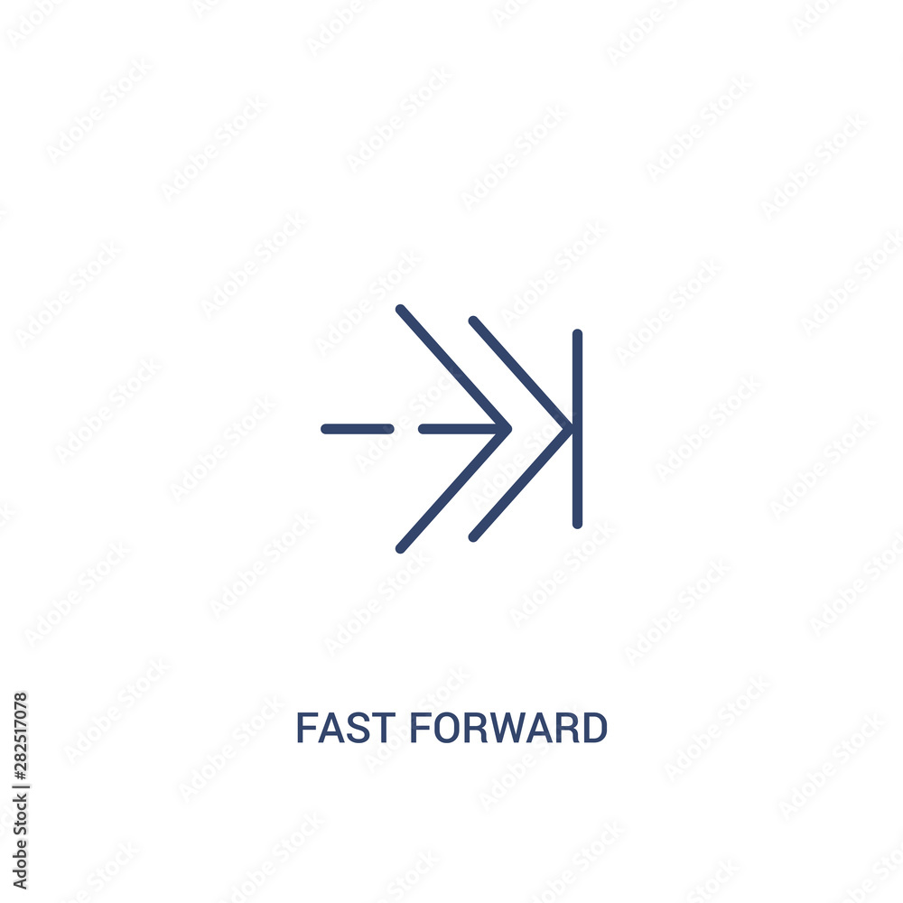 Poster fast forward concept 2 colored icon. simple line element illustration. outline blue fast forward sym