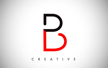 B red black Letter Modern Trendy Design Logo. Letter B Icon Logo with Modern Monogram