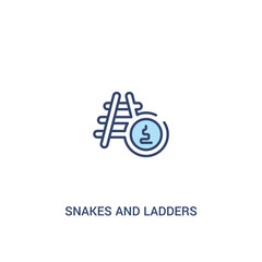 snakes and ladders concept 2 colored icon. simple line element illustration. outline blue snakes and ladders symbol. can be used for web and mobile ui/ux.