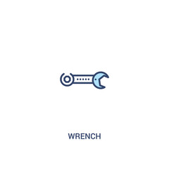 wrench concept 2 colored icon. simple line element illustration. outline blue wrench symbol. can be used for web and mobile ui/ux.