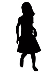 Obraz na płótnie Canvas a girl walking silhouette vector