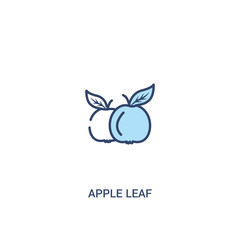 apple leaf concept 2 colored icon. simple line element illustration. outline blue apple leaf symbol. can be used for web and mobile ui/ux.