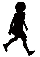 a girl running silhouette vector