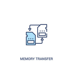 memory transfer concept 2 colored icon. simple line element illustration. outline blue memory transfer symbol. can be used for web and mobile ui/ux.