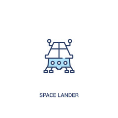 space lander concept 2 colored icon. simple line element illustration. outline blue space lander symbol. can be used for web and mobile ui/ux. © zaurrahimov