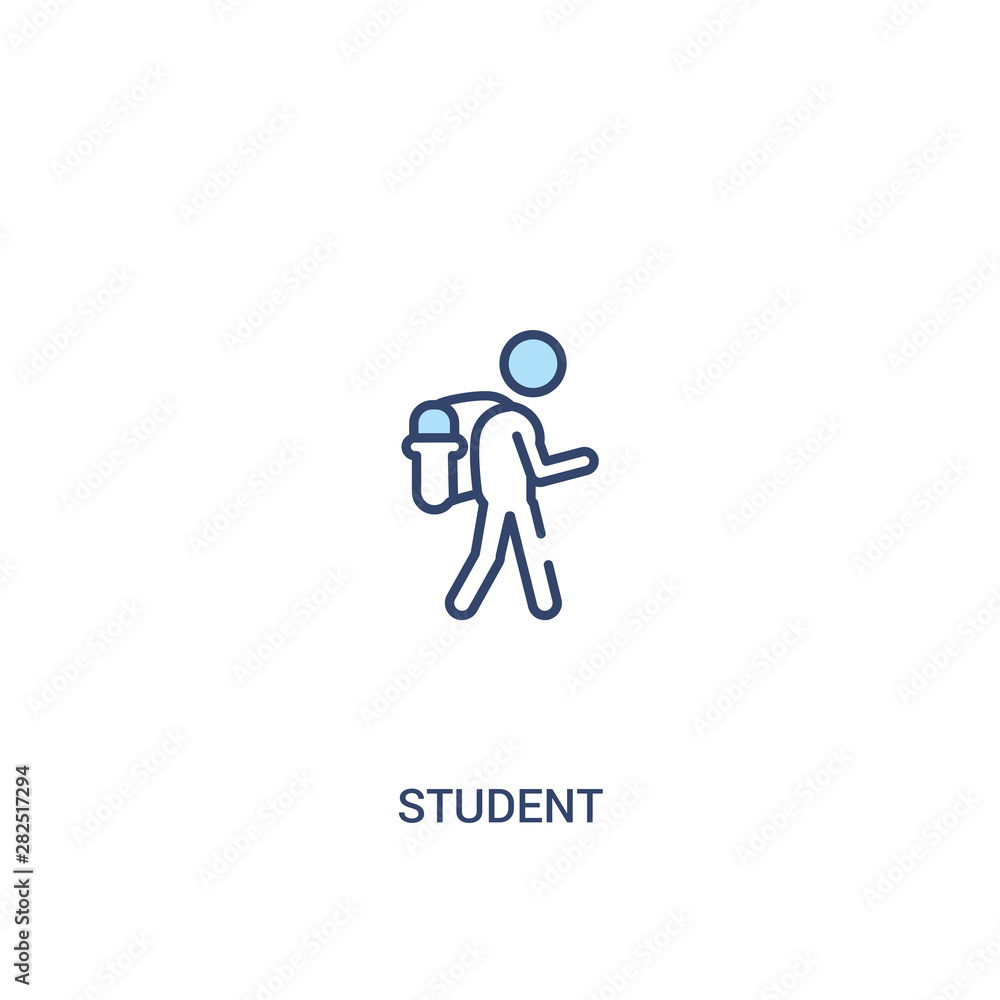 Poster student concept 2 colored icon. simple line element illustration. outline blue student symbol. can b