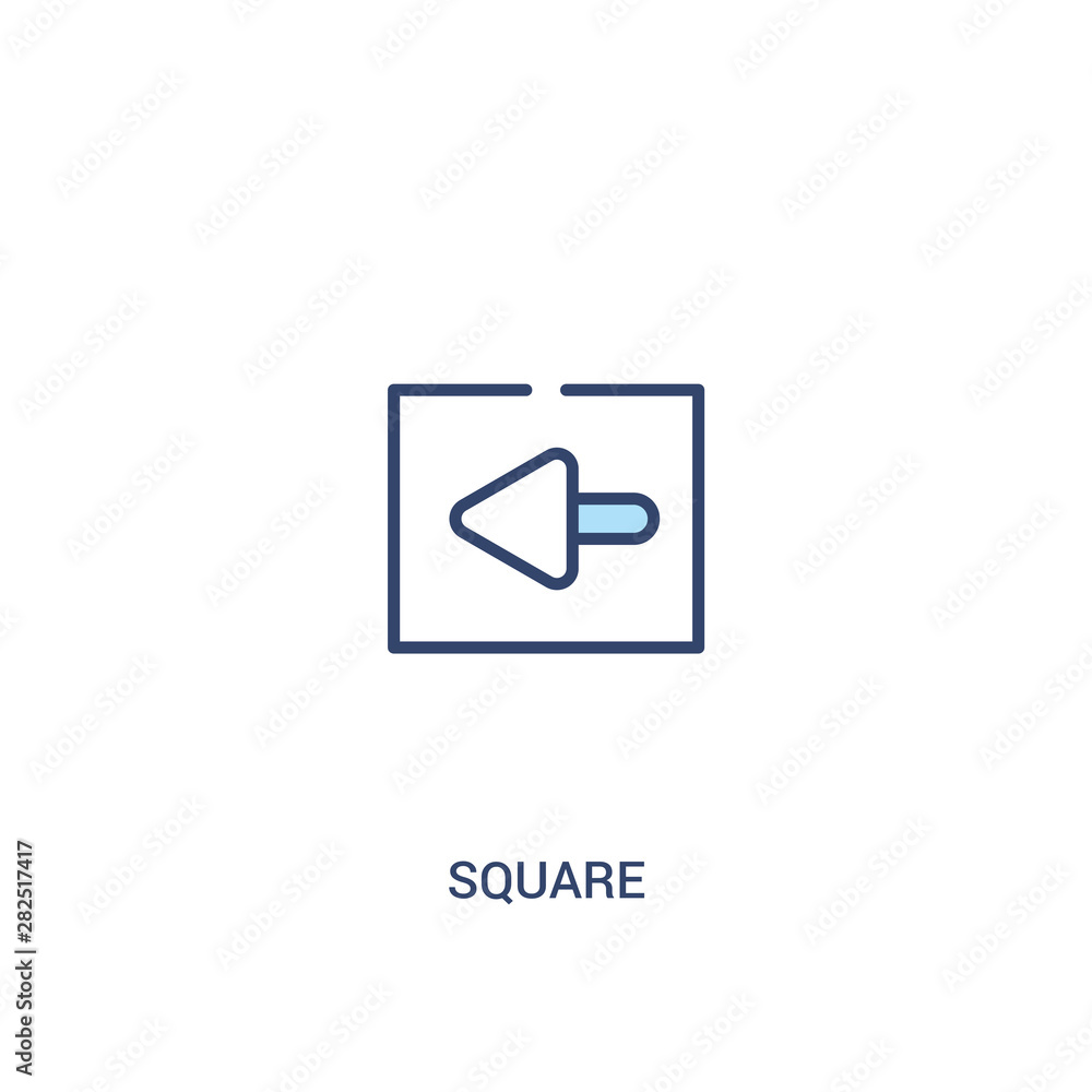 Poster square concept 2 colored icon. simple line element illustration. outline blue square symbol. can be 
