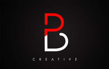 B Red and Black Letter Modern Trendy Design Logo. Letter B Icon Logo with Modern Monogram