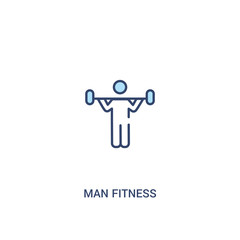 man fitness concept 2 colored icon. simple line element illustration. outline blue man fitness symbol. can be used for web and mobile ui/ux.
