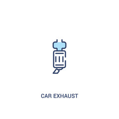 car exhaust concept 2 colored icon. simple line element illustration. outline blue car exhaust symbol. can be used for web and mobile ui/ux.