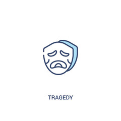 tragedy concept 2 colored icon. simple line element illustration. outline blue tragedy symbol. can be used for web and mobile ui/ux.