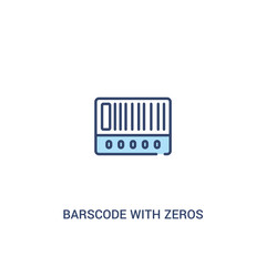 barscode with zeros concept 2 colored icon. simple line element illustration. outline blue barscode with zeros symbol. can be used for web and mobile ui/ux.