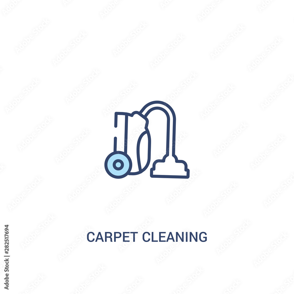 Poster carpet cleaning concept 2 colored icon. simple line element illustration. outline blue carpet cleani
