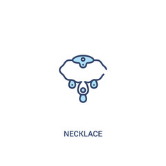 necklace concept 2 colored icon. simple line element illustration. outline blue necklace symbol. can be used for web and mobile ui/ux.