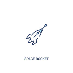 space rocket concept 2 colored icon. simple line element illustration. outline blue space rocket symbol. can be used for web and mobile ui/ux.