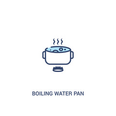 boiling water pan concept 2 colored icon. simple line element illustration. outline blue boiling water pan symbol. can be used for web and mobile ui/ux.