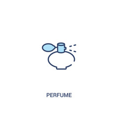 perfume concept 2 colored icon. simple line element illustration. outline blue perfume symbol. can be used for web and mobile ui/ux.